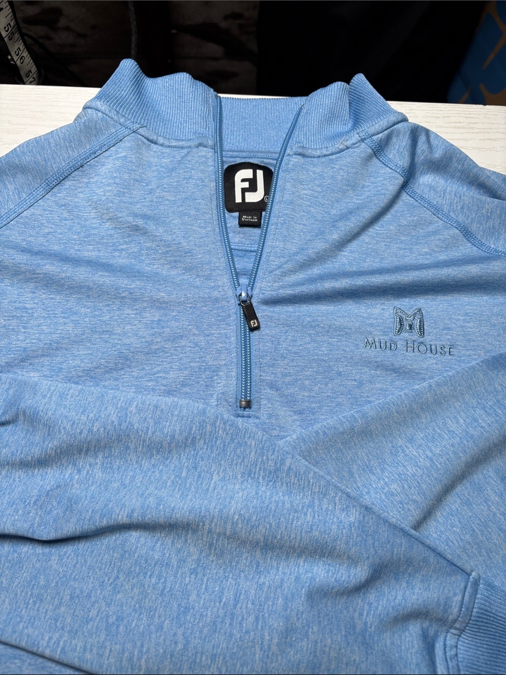 FootJoy Light Blue Heather Quarter-Zip Pullover